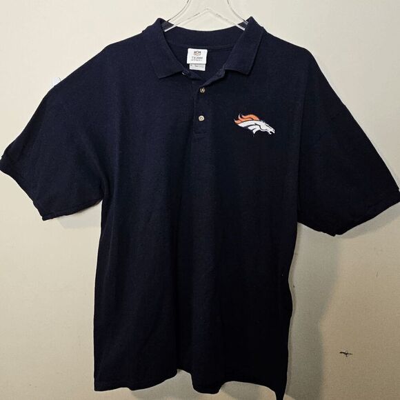 NFL Team Apparel Denver Broncho Pro Line Starter Vintage Polo Shirt Men's Black - Picture 1 of 4